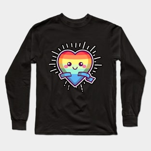 Heart's Rainbow Spark Long Sleeve T-Shirt